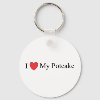I Love My Potcake Keychain