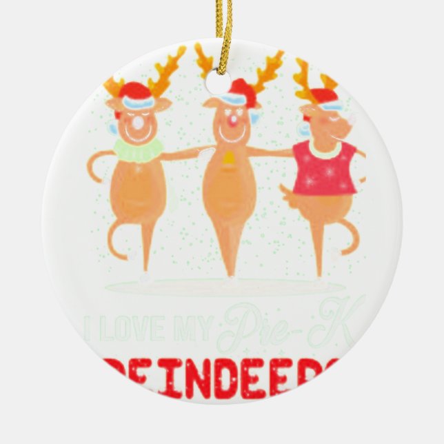 I Love My Pre K Ceramic Ornament (Front)