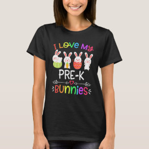 I Love My Prek Bunny Cute Rabbit For Teacher Easte T-Shirt