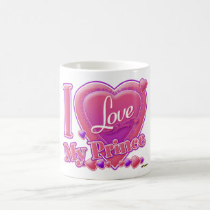 I Love My Prince pink/purple - heart Coffee Mug