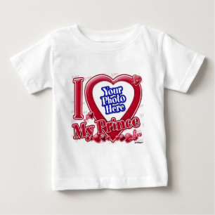 I Love My Prince red heart - photo Baby T-Shirt