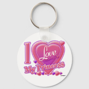 I Love My Princess pink/purple - heart Keychain