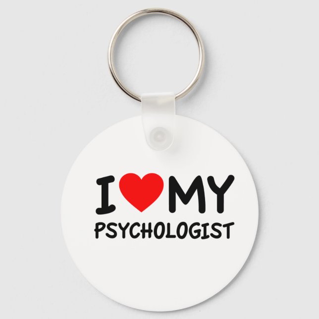 I love my psychologist keychain (Front)