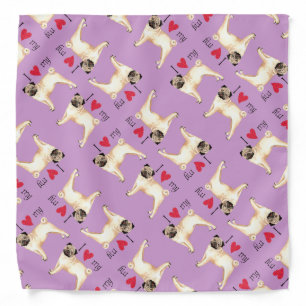 I Love my Pug Bandana