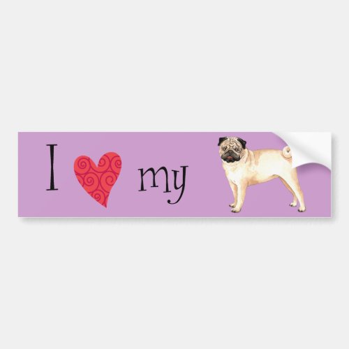 I Love my Pug Bumper Sticker