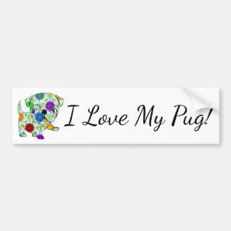 I Love My Pug Bumper Sticker