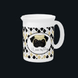 I Love My Pug Cute Pug and Love Quote Beverage Pitcher<br><div class="desc">Adorable,  funny fawn Pug face with I Love My Pug in a minimalist font shows the world that you are a Pug lover!</div>