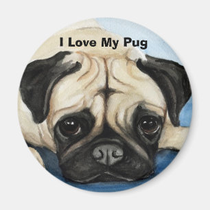 " I Love My Pug" Dog Art Magnet