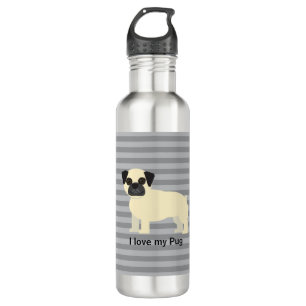 I love my Pug Gray Lined Stainless Steel Water Bottle