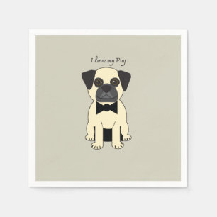 I Love My Pug Napkins