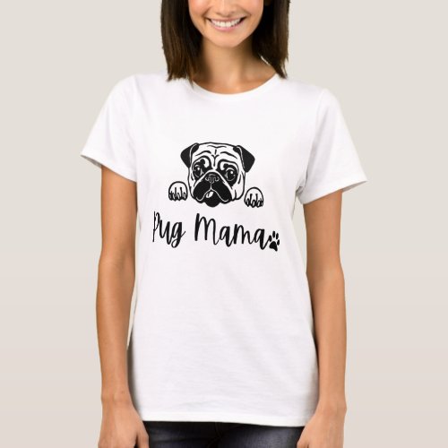 I Love My Pug  Pug Mama  T_Shirt