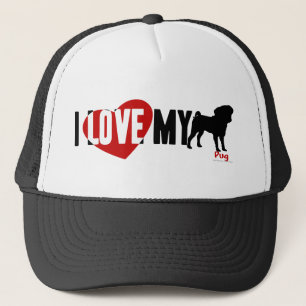 I Love My Pug Trucker Hat