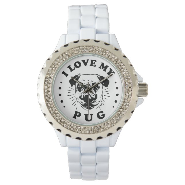 I Love My Pug Watch (Front)