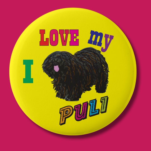 I love my Puli dog pin badge (Creator Uploaded)