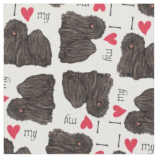 I Love my Puli Fabric