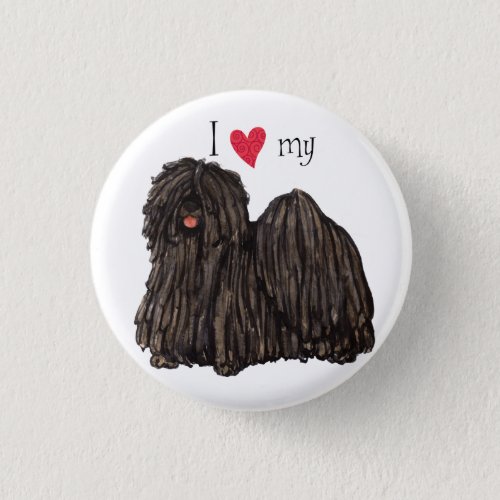 I Love my Puli Pinback Button