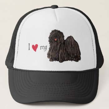 I Love My Puli Trucker Hat by DogsInk at Zazzle
