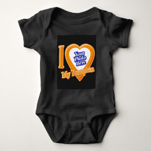 I Love My Pumpkin With Your Photo Baby Bodysuit