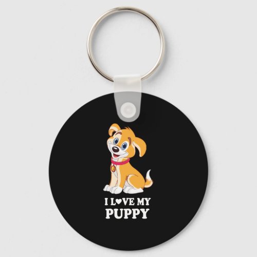 I Love My Puppy Keychain