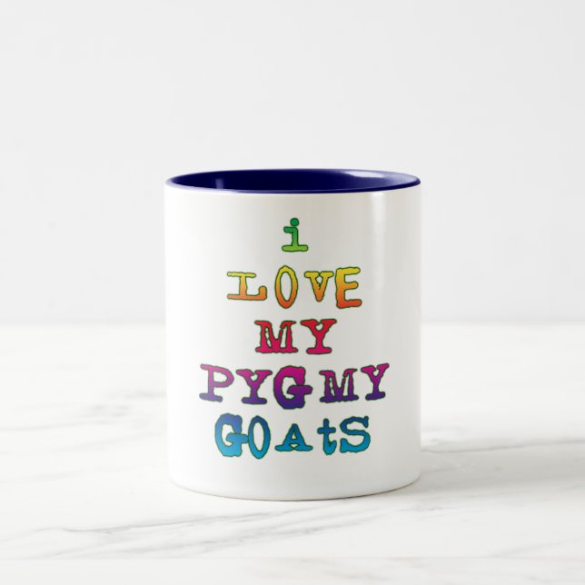 I Love My Pygmy Goats Two-Tone Coffee Mug (Center)