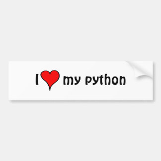 I Love My Python Bumper Sticker