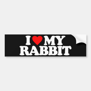 I LOVE MY RABBIT BUMPER STICKER