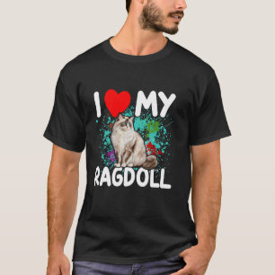 I Love My Ragdoll Cat Lover Heart Ragdoll Mom Grap T-Shirt