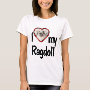 I Love My Ragdoll - Cute Red Heart Cat Photo T-Shirt