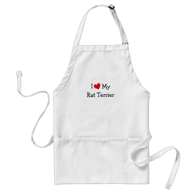 I Love My Rat Terrier Adult Apron (Front)