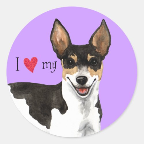 I Love my Rat Terrier Classic Round Sticker