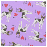 I Love my Rat Terrier Fabric