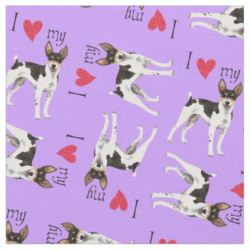 I Love my Rat Terrier Fabric