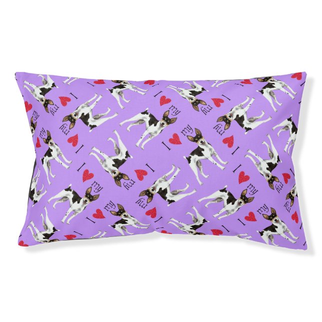 I Love my Rat Terrier Pet Bed (Front)