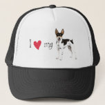 I Love My Rat Terrier Trucker Hat at Zazzle