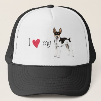 I Love My Rat Terrier Trucker Hat by DogsInk at Zazzle