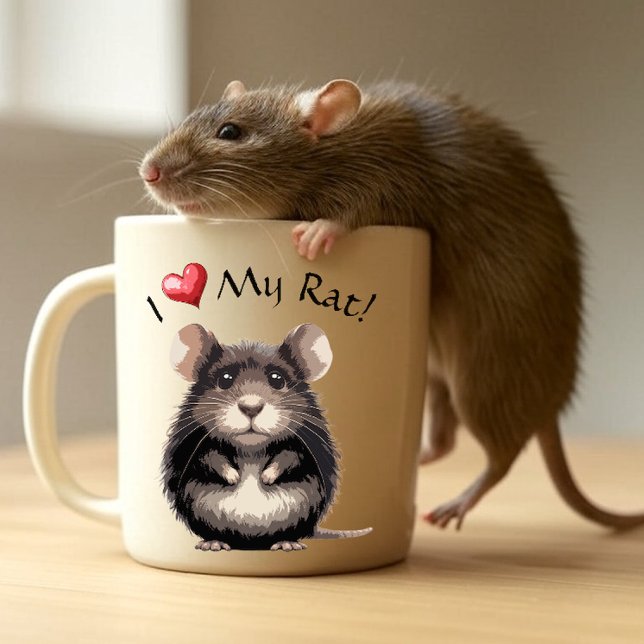 I Love My Rat! Two-Tone Coffee Mug (Creator Uploaded)