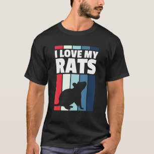 I Love My Rats Retro Rat T-Shirt