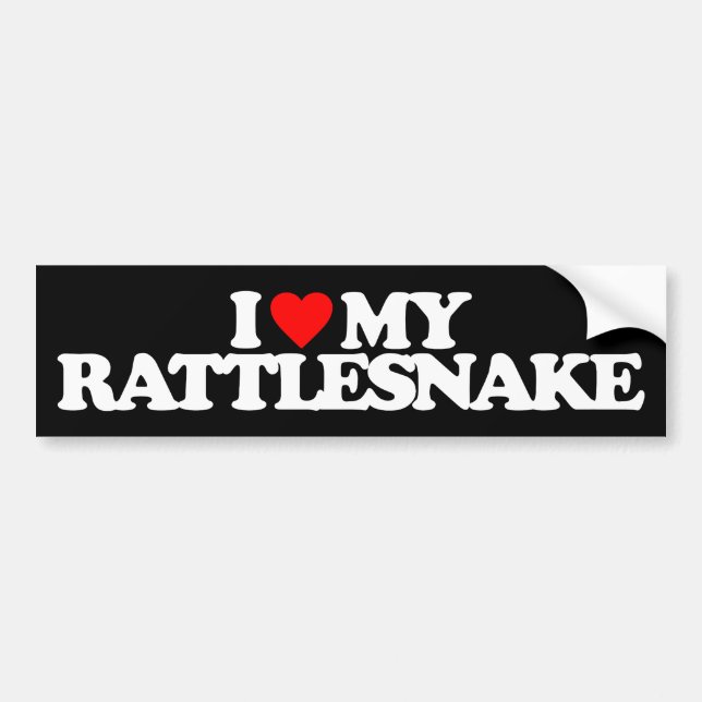 I LOVE MY RATTLESNAKE BUMPER STICKER (Front)