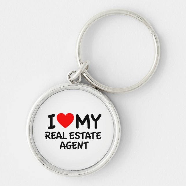 I Love My Real Estate Agent Keychain (Front)