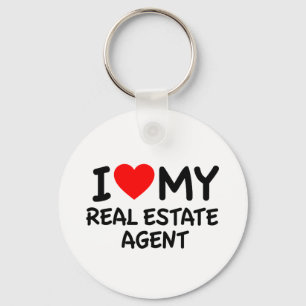 I Love My Real Estate Agent Keychain
