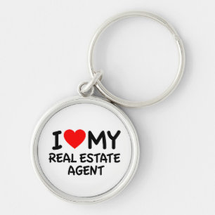 I Love My Real Estate Agent Keychain
