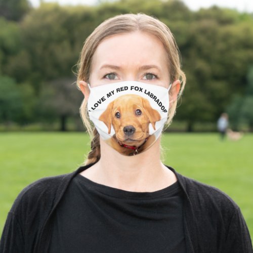 I Love My Red Fox Labrador Adult Cloth Face Mask