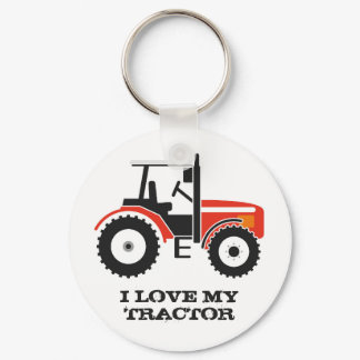 I Love My Red Tractor Key Ring