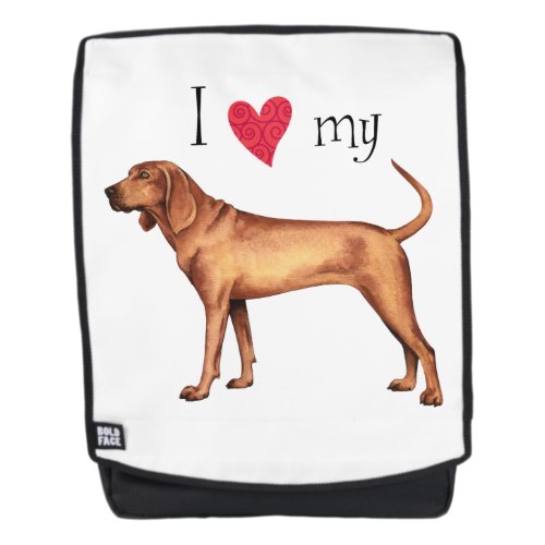 I Love my Redbone Coonhound Backpack