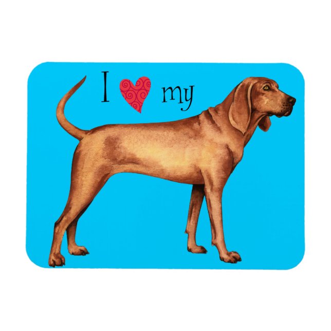 I Love my Redbone Coonhound Magnet (Horizontal)