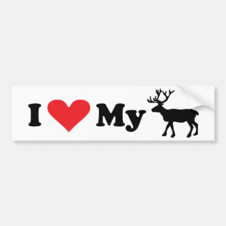 I Love My Reindeer bumper sticker