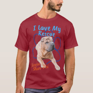 I Love My Rescue Chinese Shar-Pei Cool Adopted T-Shirt