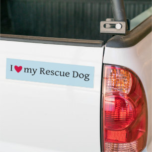 I love my rescue dog bumper sticker