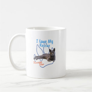 I Love My Rescue Russian Blue Cool Adopted Cat  Coffee Mug