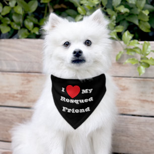 I ♥️ Love My Resqued Friend Pet Bandana Collar